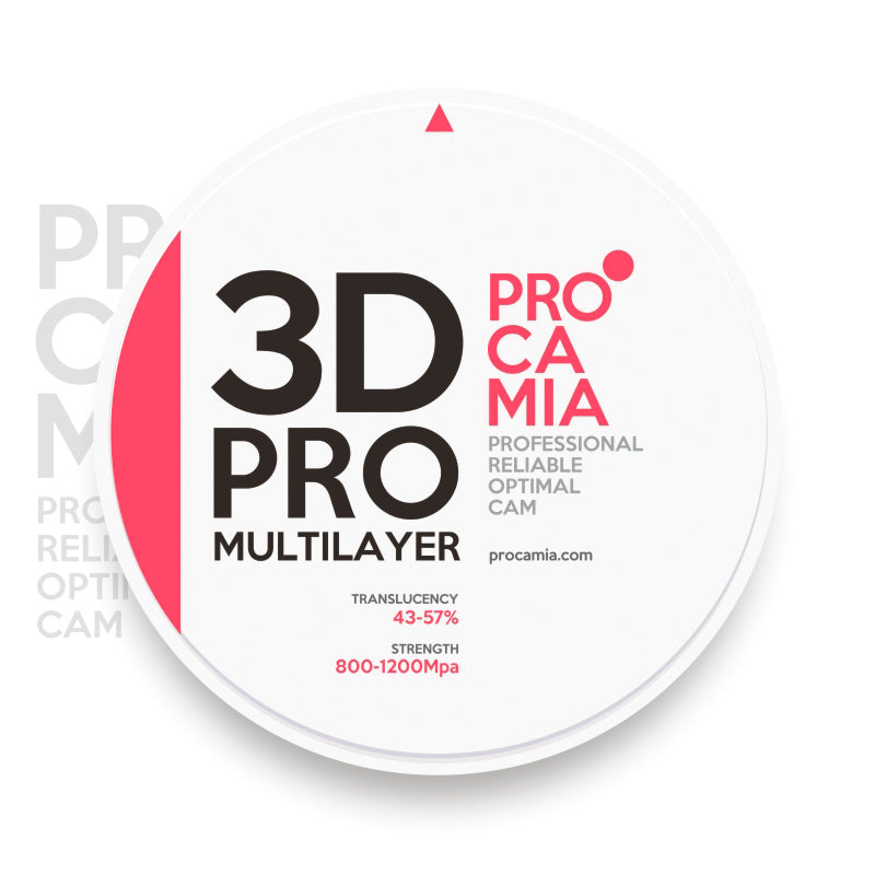 Procamia 3D PRO Multilayer zirconia blok &mdash; 7-laags multilayer voor dental CAD/CAM frezen