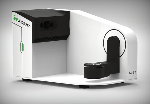 Aident AI-S3 labscanner - vooraanzicht met draaischijf